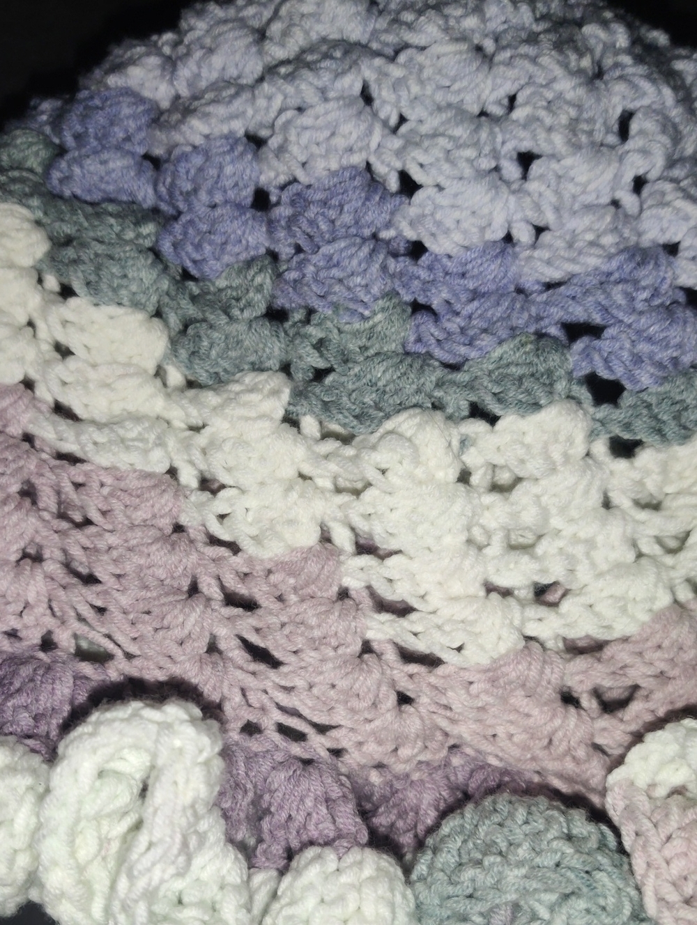 Handcrafted Crochet | Sculptural Ruffle Trim Hat |  Pastel Tones - Picture 9 of 9